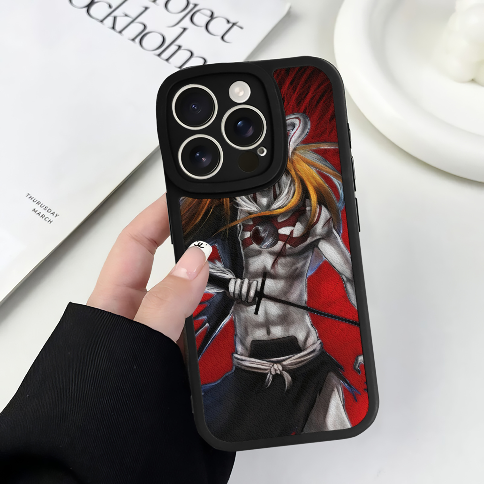 （画像用） ブリーチ BLEACH 【iPhone 16シリーズ対応】シリコンスマホケース（レザー調） 材質：シリコン